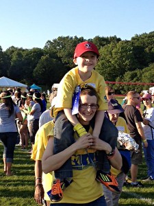 Mars 6, and Leaf Worsley 38, at Relay for Life, survivor lap in Toronto. Photo courtesy of Leaf Worsley.