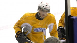 Former Belleville Bulls captain Brendan Gaunce takes part in practice. Photo by: Riley Maracle 