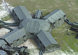 HDT Expeditionary Systems LTD. military shelters - This is an example of one on of the shelters that Belleville's local plant will be building. Photo from HDT Global's website