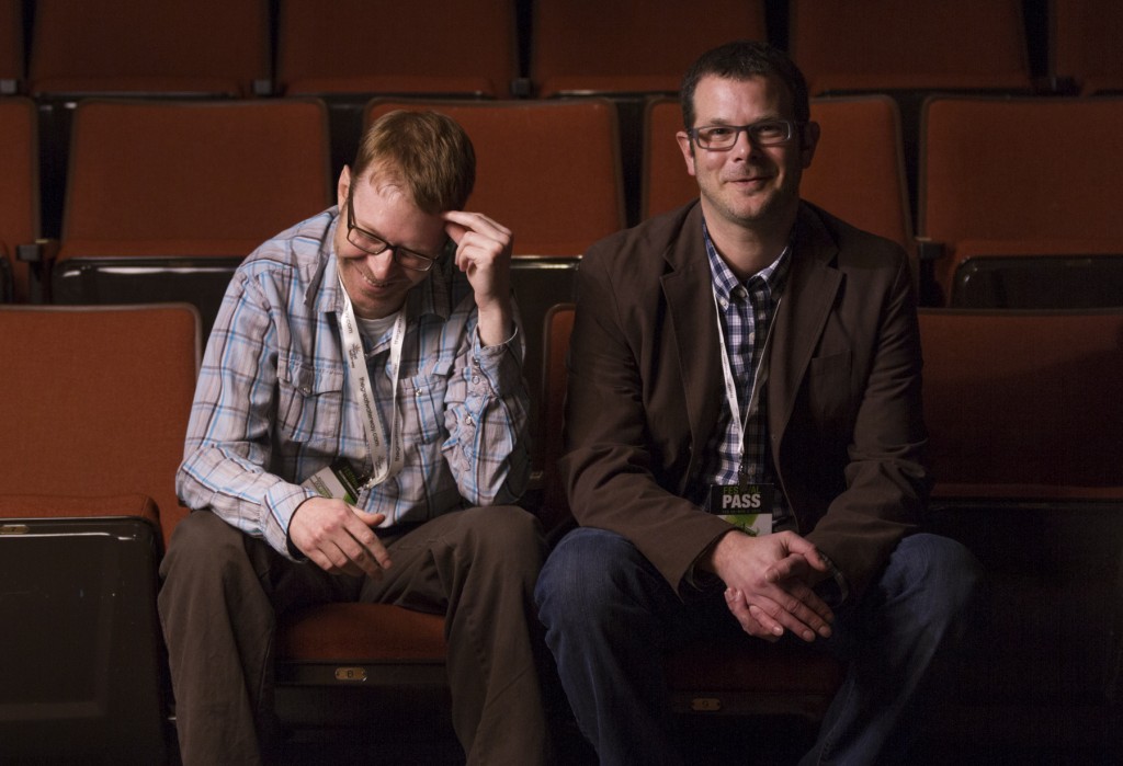 BELLEVILLE – Brothers Andrew (left) and Adam Gray directed Fly Colt Fly and attended a screening of the film at DocFest. Fly Colt Fly tells the story of Colton Harris-Moore, who was wanted by and eluded the police for almost three years. Photo by Micah Bond, Loyalist Photojournalism