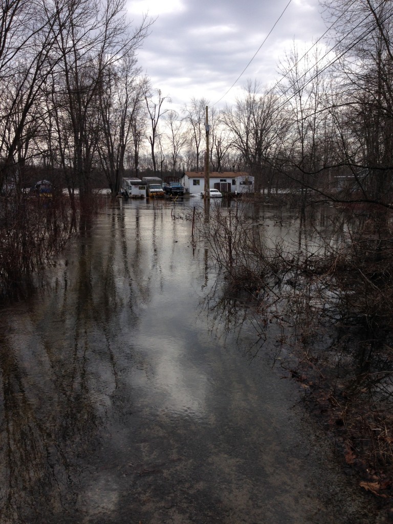 The water level of the Moira river continues to rise. Photo by Riley Maracle.