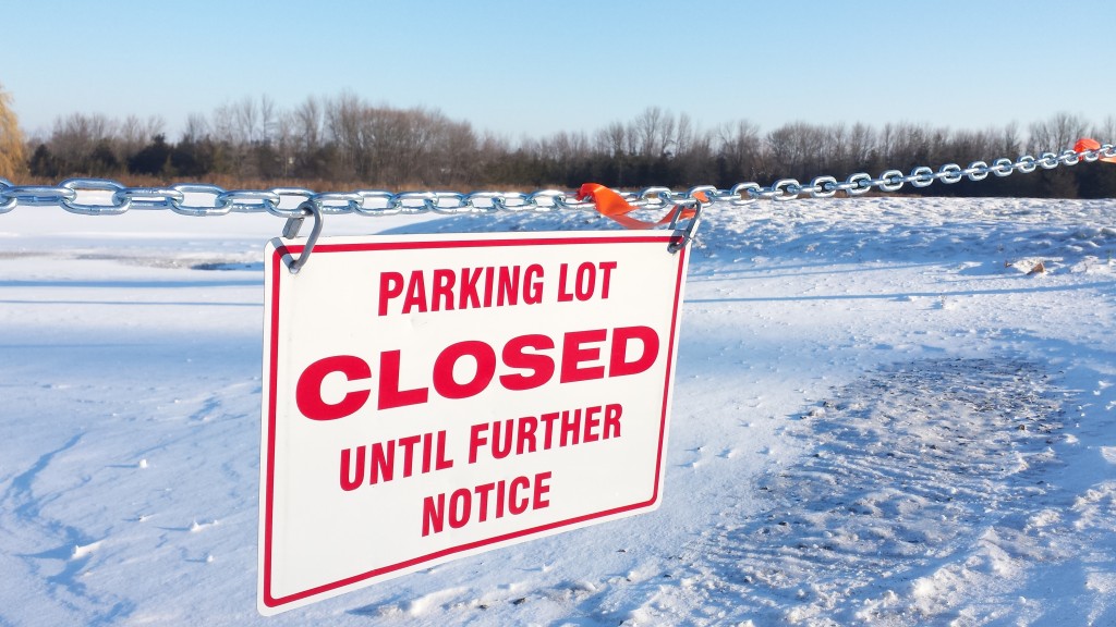 An empty snow covered P10 parking lot at Loyalist College. Photo by John R. Moodie