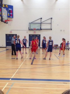 Brock player taking shot after Quinte Christian School foul. Photo by Cam Kennedy