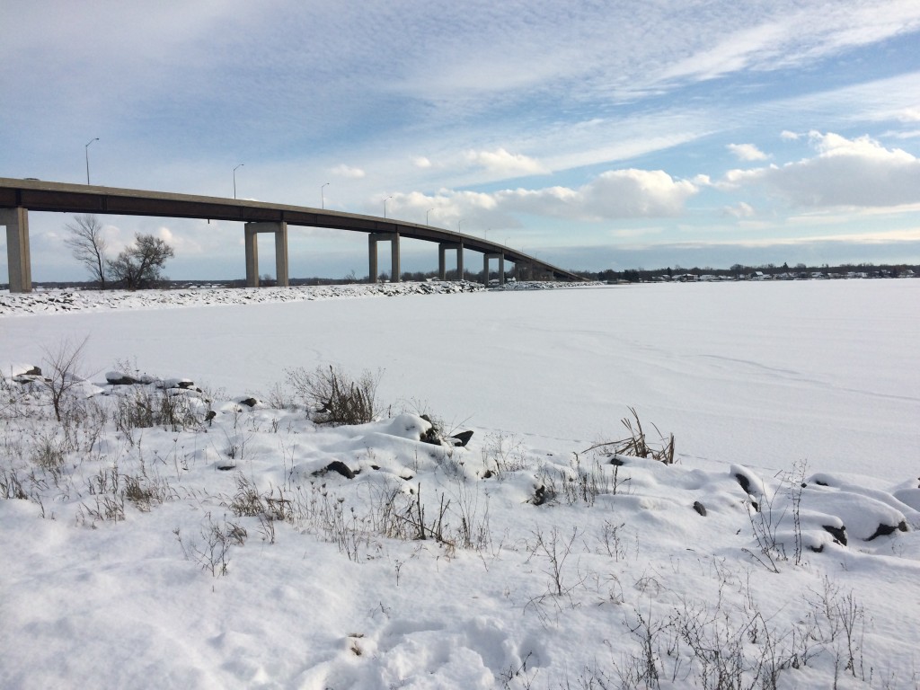 The Bay of Quinte has frozen over in the past few days, but is still not safe to go out on. Photo by Samantha Reed, QNet News.