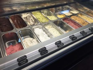 Some of the many ice cream flavours offered at Nice Ice Baby in downtown Belleville. Photo by Stephanie Clue, QNet News.