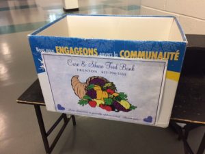 The donation box where you can drop off your non-perishable items at the Duncan McDonald Memorial Community Gardens. Photo by, Jody Jakab, QNet News