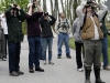 BRIGHTON ONT (22/05/2011) Birdwatchers search the trees for sightings. at the Warblers and Whimblers weekend. The weekend event was held at Presqu'ile Provincial Park to celebrate spring migration. The group was on guided birdwalk run by the park. Photo by Linda Horn