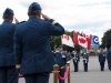 TRENTON, ON (11/08/11)  Col. David Cochrane and Maj.-Gen Alain Parent saluts Col. Sean Friday. Photo by Steph Crosier
