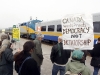 BELLEVILLE, Ont. (08/04/11) - Green Party supporters await for Elizabeth May to make an appearance in Belleville along May's Whistle Stop Tour. May was making the journey from Toronto to Montreal on the train and at every stop getting off the train for a few words to her supporters. Photo by Rebecca Rempel.