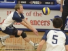 Lancer Josh Lappala receives a serve during a game against Durhan. Loyalist won 3-0. Photo by Taylor Renkema