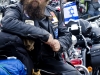 Tommy Pope came from North Carolina with the Mission M25 Ministry of Hope Christian riders. They  joined the Jewish Motorcycle Alliance and the Highway of Heroes Riders at CFB Trenton. More then 3000 riders rode the Highway of Heroes to Toronto for a rally to honour soldiers past and present. Photo by Gail Paquette
