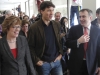 BELLEVILLE - (02/14/13) Justin Trudeau tours the media wing with Loyalist College President Maureen Piercy and Belleville Mayor Neil Ellis.  Photo by John Moodie