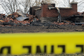A home north of the 401 in Belleville was destroyed Monday went it went up in flames. Quinte West and Belleville fire crews battled the blaze which also torched a barn and a pickup truck. Quinte West Fire Chief John Whelan expects damages to exceed $600,000. There were no injuries. Photo by Marc Venema.