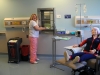 BELLEVILLE (12/07/12) Connie Jezni, registered nurse in the oncology unit at BGH, demonstrates the new chemotherapy drug pass through in the new oncology unit at the hospital. Photo by Kristen Oelschlagel.