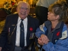 BELLEVILLE, Ont. (11/11/11) â Crystal Whitehead greets Norm Barriage a veteran from WWII and member of the legion for over 40 years on Friday Nov. 11, 2011. After the official celebrations, veterans, family and friends go t the legion to have a few drinks and remember all those who have been lost to war. Photo by Manuela Garay-Giraldo.