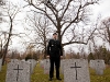 KINGSTON, Ont. (11/11/11) - Brock Bickerstaffe, 21, an enlisted personnel with the Canadian Forces Signal Corps have been visiting graves of the fallen for the past 3 years.  He says he does this as a way to remember Canadian soldiers who died serving his country.  Photo by Melchizedek Maquiso.