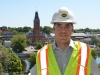 BELLEVILLE, Ont. (09/07/2012) Project Manager Matthew Rinfret stands on the east side of the fourth floor, overlooking city hall and the rest of downtown Belleville. The Quinte Consolidated Courthouse is expected to be complete by June 2013. Photo by Marc Venema.