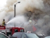 TRENTON, Ont. (05/11/2012)  Fire fighters battled the Sherwood Forest Inn's fire for over six hours Monday. 12 people were evacuated from the Sherwood as well as the entire downtown core. Fire chief estimated between $600,000-$700,000 in damage. Photo by Steph Crosier