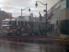 TRENTON, Ont. (05/11/2012)  Fire fighters battled the Sherwood Forest Inn's fire for over six hours Monday. The entire downtown core was evacuated. Fire cheif estimated between $600,000-$700,000 in damage. Photo by Steph Crosier