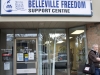 BELLEVILLE, Ont. (11/11/11)â Doug Roy stands outside of Belleville's Freedom Support Centre. Roy visits the centre at least once a week where he builds strong rapport with the centre's clientelle. Photo by Brynn Campbell.