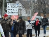 (BELLEVILLE) 12-12-12 - Protestors have a variety of signs expressing their opinions of government legislature Bill 115 during Wednesday's walkout in Belleville. Photo by Keenan Weaver