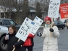 (BELLEVILLE) 12-12-12 - Tim Horton's cups were all too common on Wednesday's teacher strikes across Ontario. Protesters near Park Dale Public School held their coffees close to keep warm from the cold, wet weather. Photo by Keenan Weaver