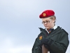 A cadet hangs her head during the two minute moment of silence at the Remembrance Day ceremony in Trenton, Ontario. Photo by Ashliegh Gehl