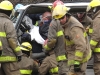 Quinte West fire fighters use two sets of jaws of life to extricate a driver after a two car collision on Hwy 2 in Bayside on Tuesday, May 3, 2011. Photo by Jennifer Bowman