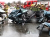 A car and a van are demolished in a two car collision on Hwy 2 in Bayside on May 3, 2011. Photo by Jennifer Bowman