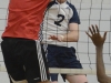 Seneca's Matt McGirr tries to block rookie Lancer Justin Greaves' spike. Photo by Taylor Renkema.