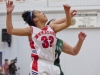 BELLEVILLE, ONT (31/01/2012) - Loyalist Lancer guard Amber Burton (L) battles Fleming Knights guard for possession of the ball during the second half of play in Belleville, Ont. The Lancers netted an easy 82 - 57 win over the Knights thanks to 24 points from Loyalist Guard Jenni Thompson. 
/Devaan Ingraham