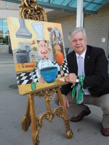 Quinte West mayor poses with painting