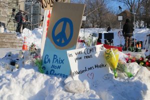 Signs outside mosque