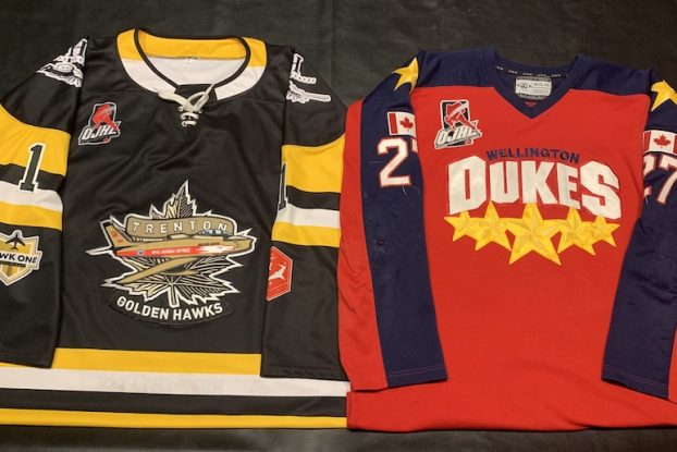 Trenton Golden Hawks and Wellington Dukes Jerseys